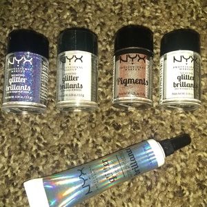 NYX face and body glitter and NYX glitter primer